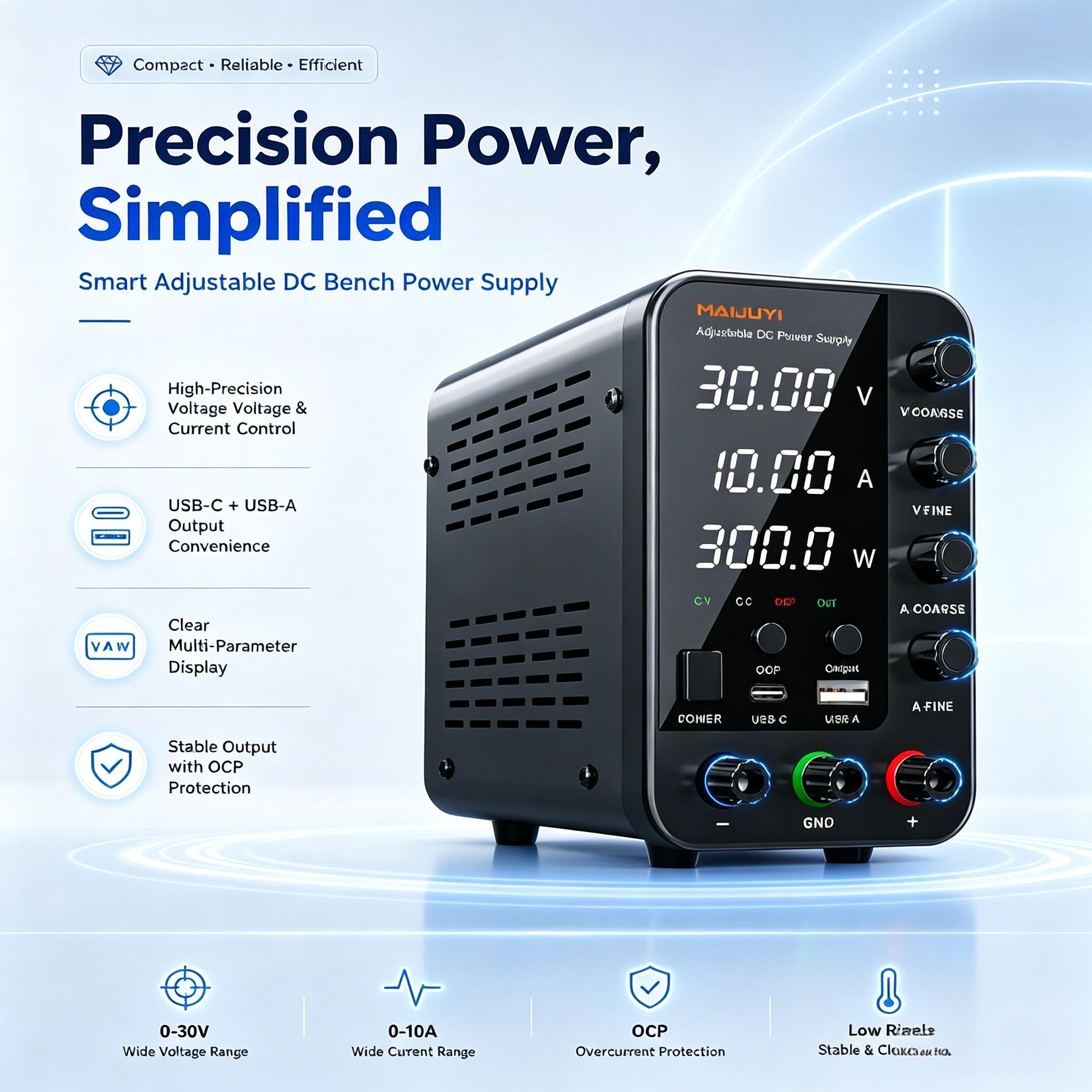 Dc Power Supply Variable - Alimentation électrique DC multi-spécifications 30V 10A