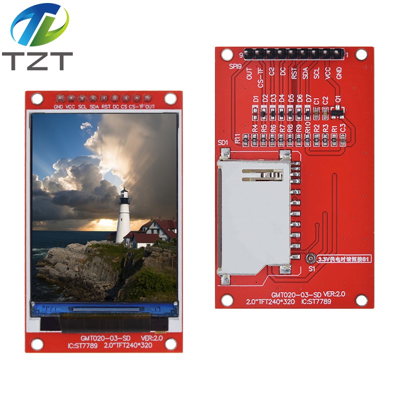 Sd Card Module Spi - Écran TFT TZT 2,0 pouces avec