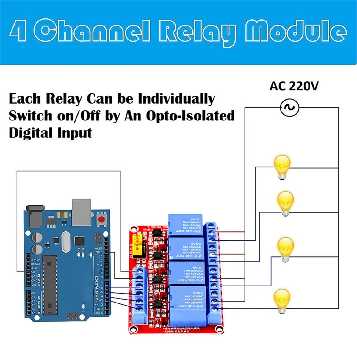 Module de relais 4 canaux A49T - Relay Module 5V avis et prix