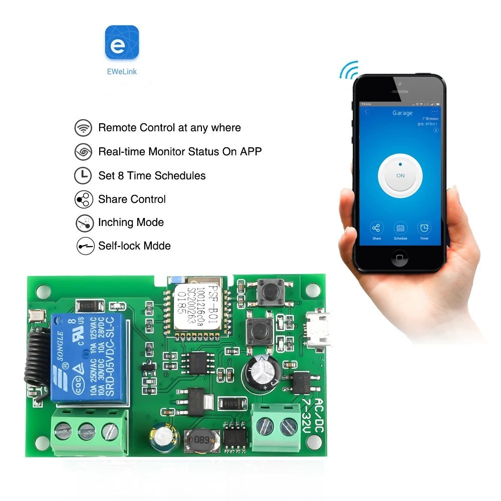 Ewelink AC/DC 5V 7V-32V 1 cana - Relay Module 5V avis et prix