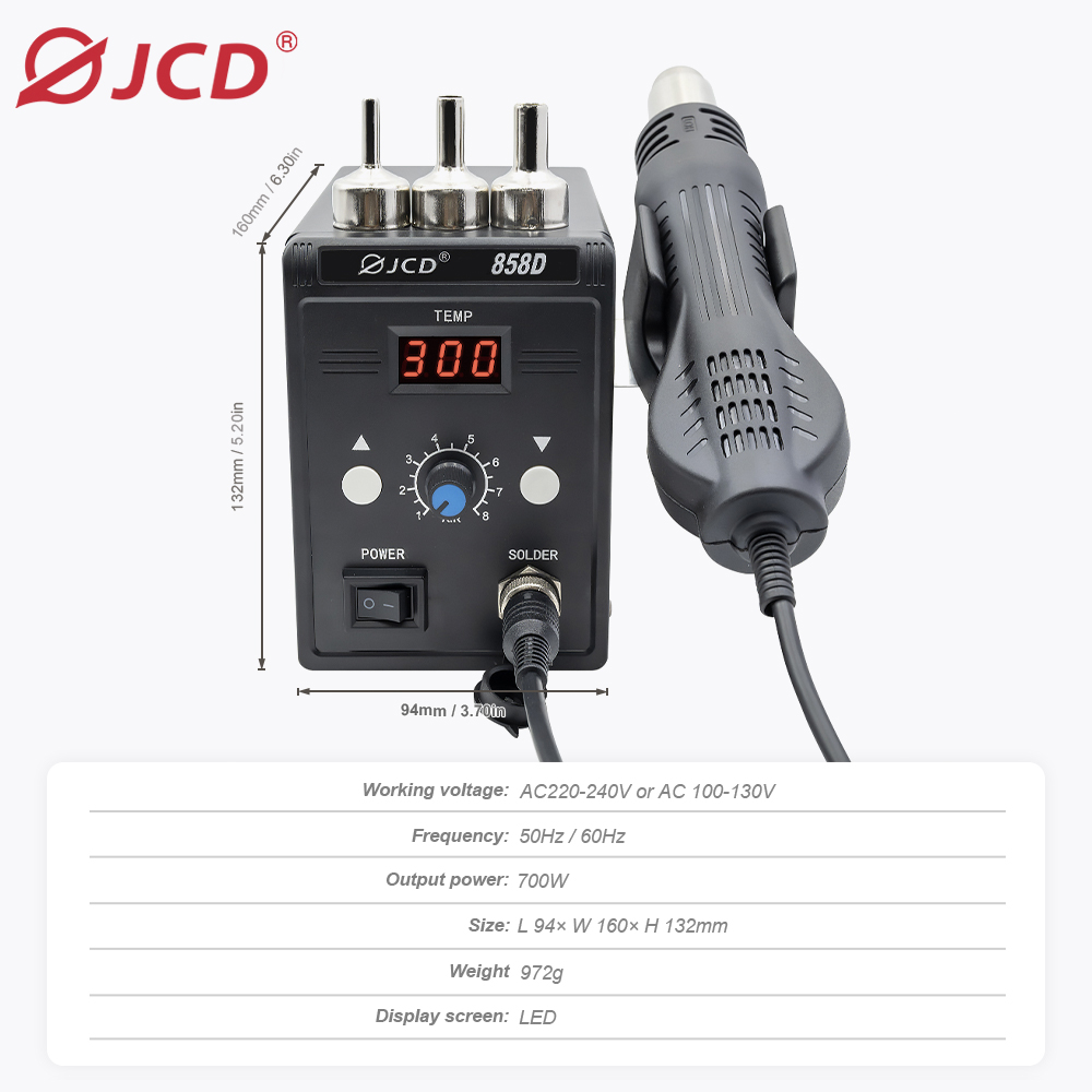JCD pistolet à Air chaud 858D  - Smd Solder Paste avis et prix