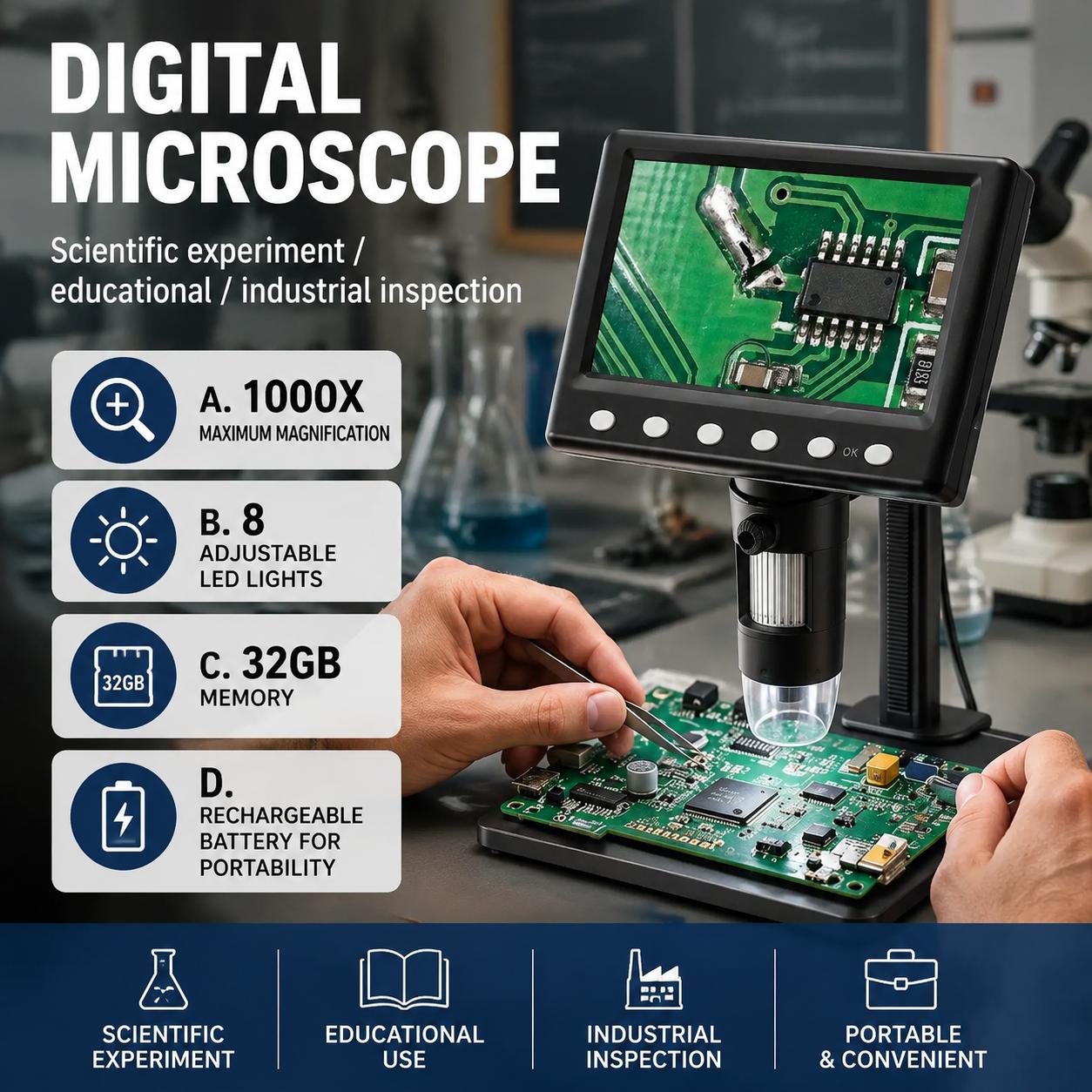 Microscope d'inspection à gros - Diy Microscope For Electronics Repair avis et prix